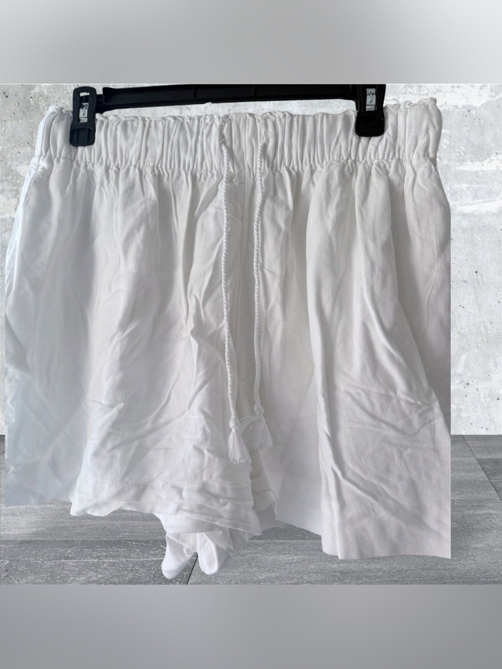 dip White Elastic Waist Drawstring Summer Shorts [Size] m